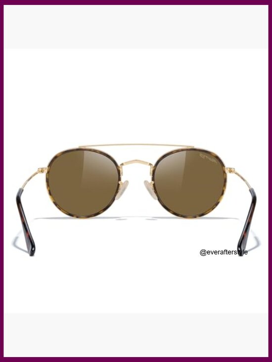 Metal Frame Polarized Sunglasses Retro Round Double Bridge